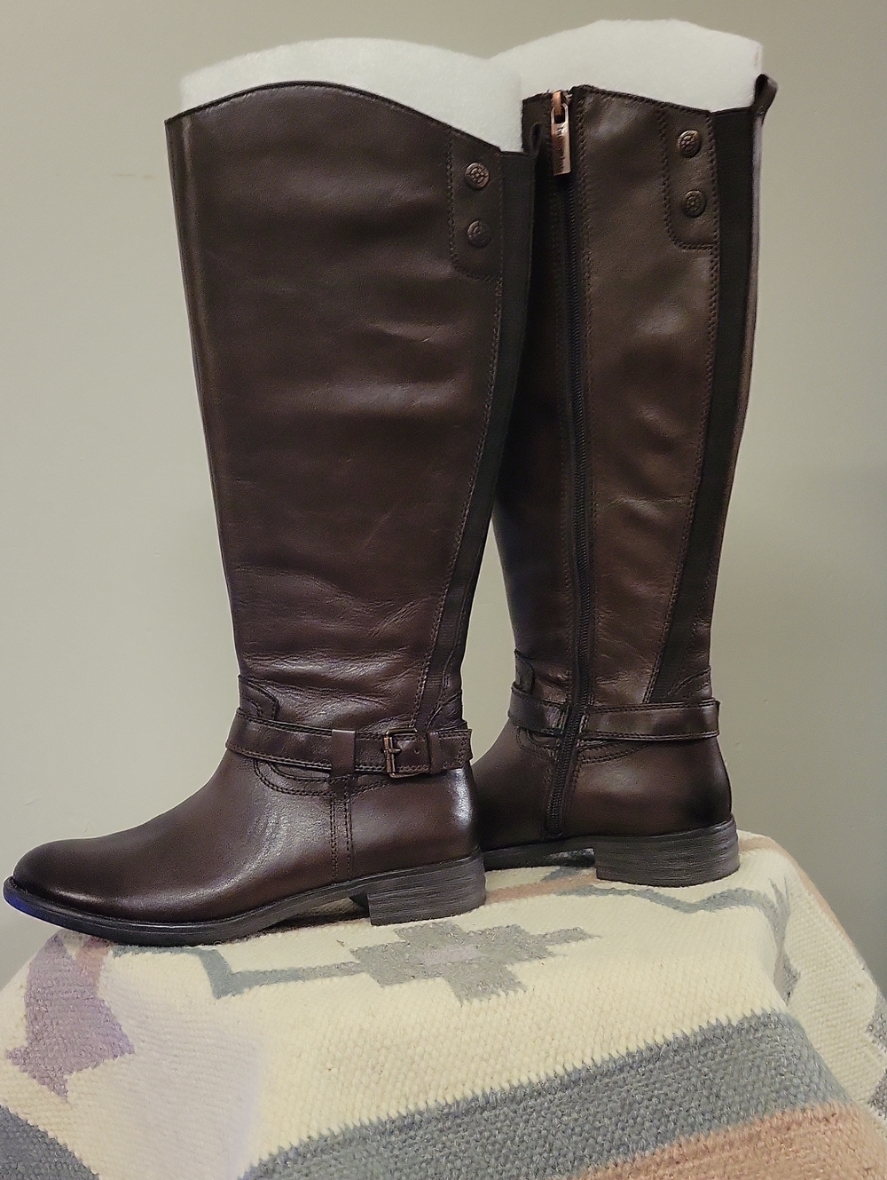bussola Chocolate Brown Over-the-Knee Leather Riding Boots